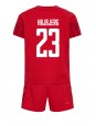 Dánsko Pierre-Emile Hojbjerg #23 Domácí dres pro děti MS 2022 Krátký Rukáv (+ trenýrky)